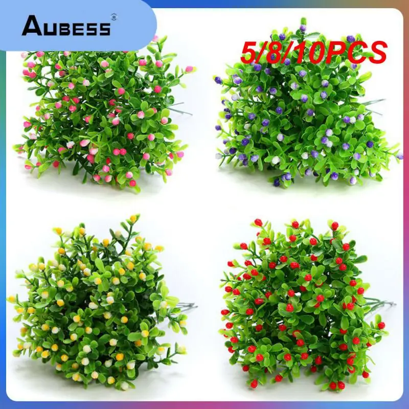 

5/8/10PCS 1 Branches Simulation Milan Grass Mini Leaf Living Room Fake Plants Outdoor Decor Holding Flowers Small Wild Fruit