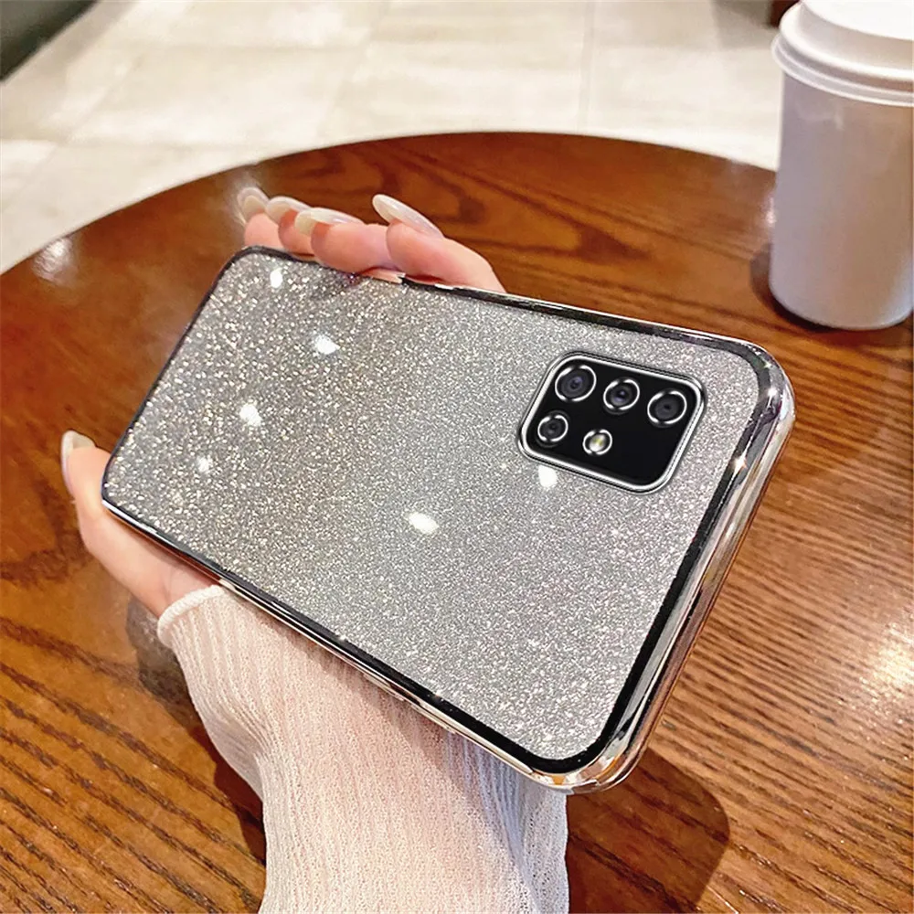 Фото A 51 71 31 21s Градиентный блестящий чехол для телефона Samsung Galaxy A51 A71 A31 A21S A20 A30 A50 A70 A7 2018 A20S Мягкий силиконовый чехол №2