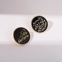 new alloy brooch personality trend round letter paint clothing accessories backpack brooch badge lapel pins
