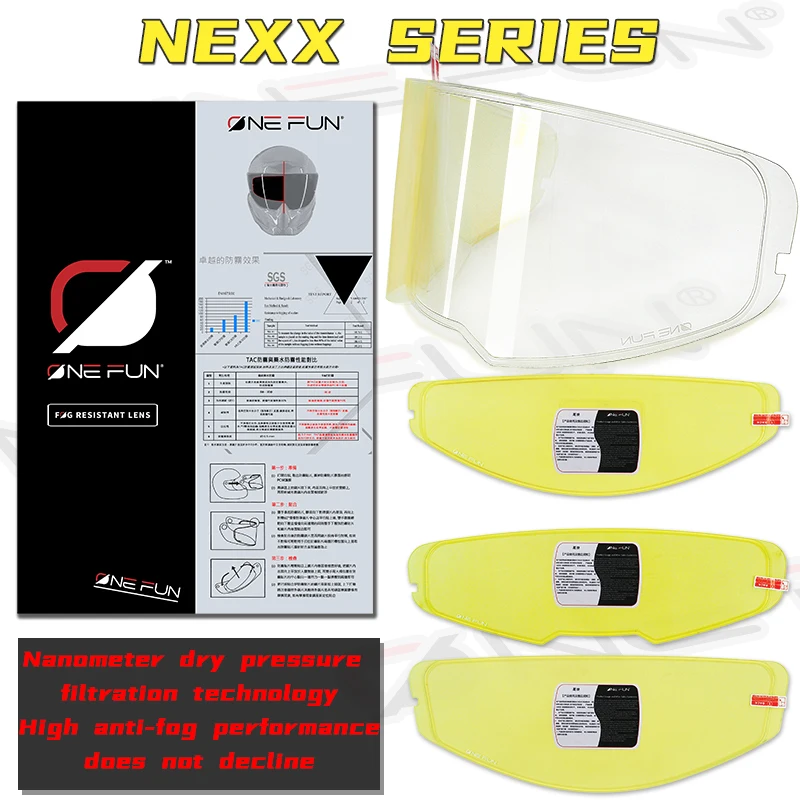 Фото Противотуманный шлем для NEXX X.WED2 X.D1 X.R2 X.vilitur X.vilijord SX.100, раллийный уличный шлем, пленка, противотуманная пленка Snap On №1