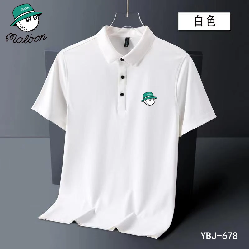 

2023 New Summer Embroidered Malbon Golf Polo Shirt Men Hot High Quality Men's Short Sleeve Breathable Quick drying Top Business