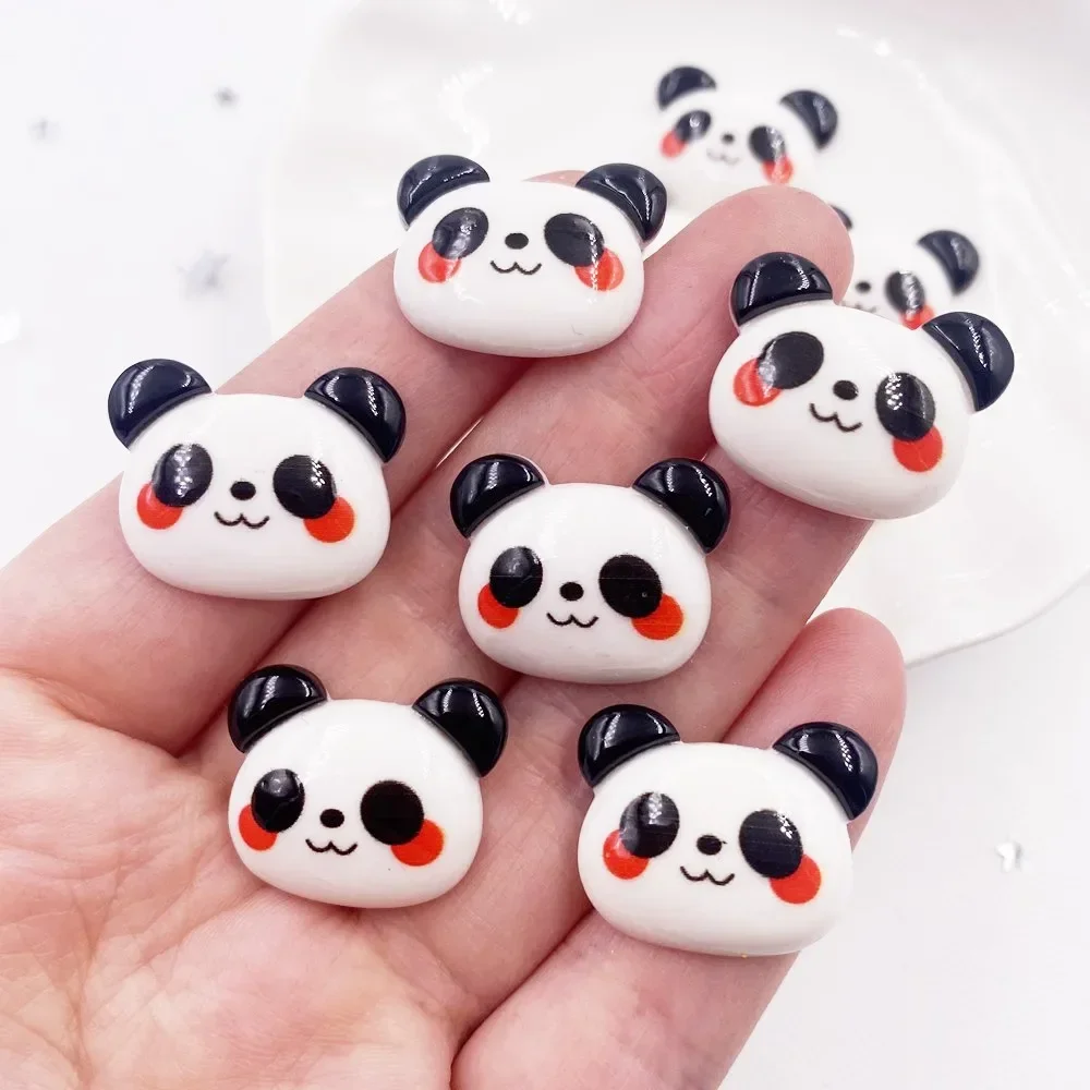 

12 шт., кавайный красочный смоляный черный, белый цвет, панда, кабошон с плоской задней частью, скрапбук, сделай сам, ювелирные аксессуары, домашний декор, фигурка, поделки