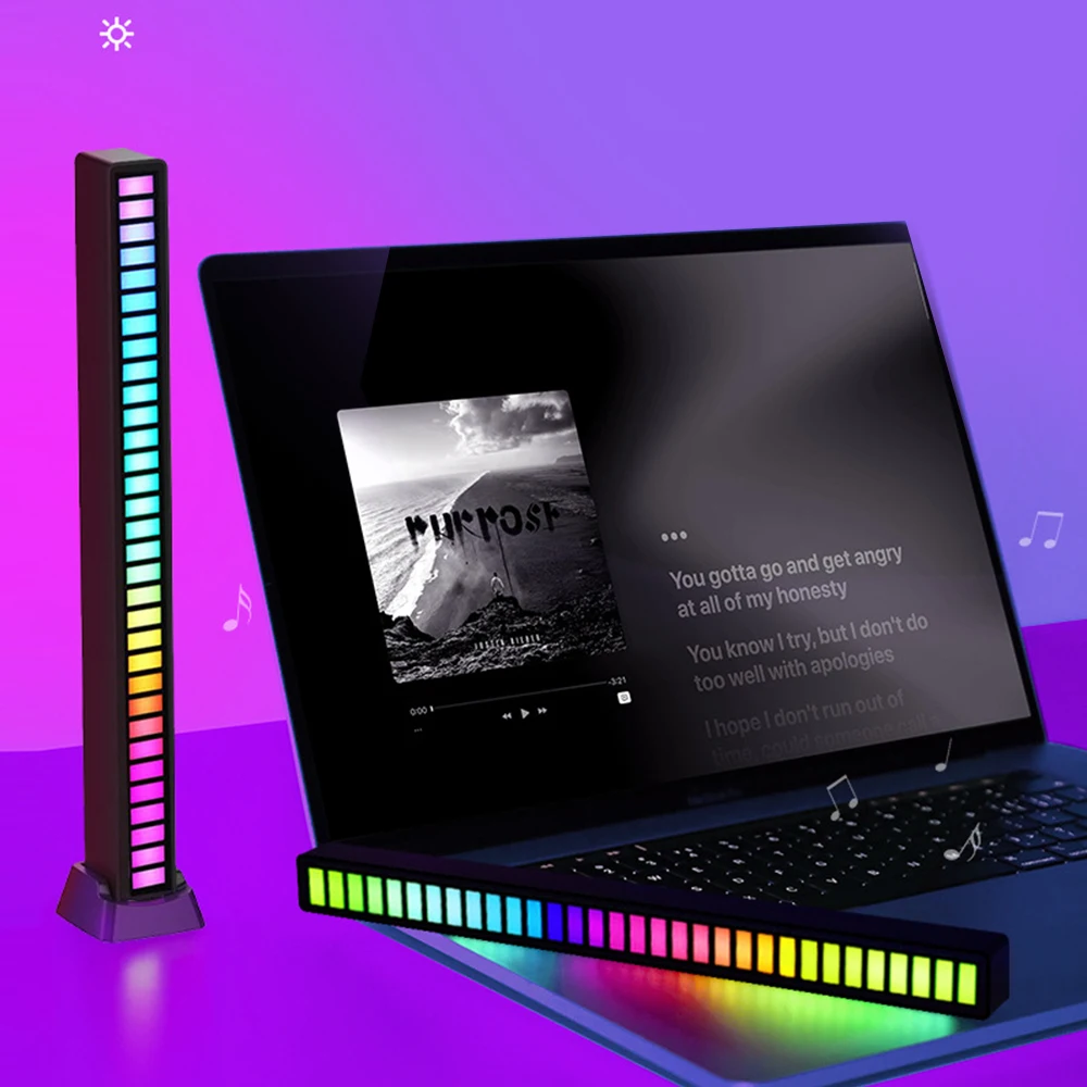 Best Selling LEDRGB Voice-Activated Rhythm Music Light Pickup Light Car Ambient Light For Computer Desktop