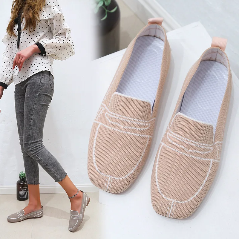 

New Slip-on Loafers Women Shoes Ballet Flats Woman Shoes Ladies Soft Bottom Boat Shoes Large Size 42 Fashion Sneakers Casual