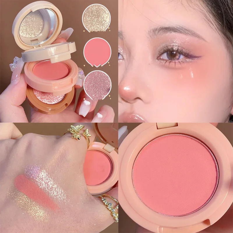 

3 слоя румян для хайлайтера Sdotter, палитра румян для бровей, натуральная минеральная пудра, румяна, Осветляющий Блестящий контур лица, водосто...