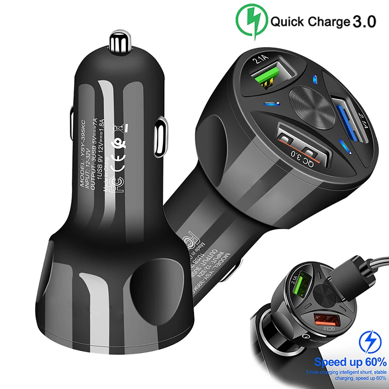 

Переходник USB для зарядки в машине универсальная Быстрая зарядка 3,0 Автомобильное зарядное устройство для Мобильный телефон для быстрой за...