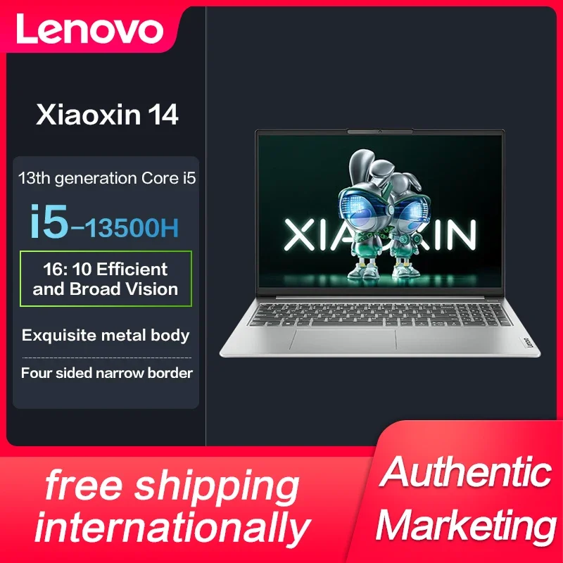 

New Genuine Lenovo XiaoXin 14 2023 Slim Laptop Intel I5-12450H/i5-13420H/i5-13500H Iris Xe 14-inch IPS Full Screen Notebook