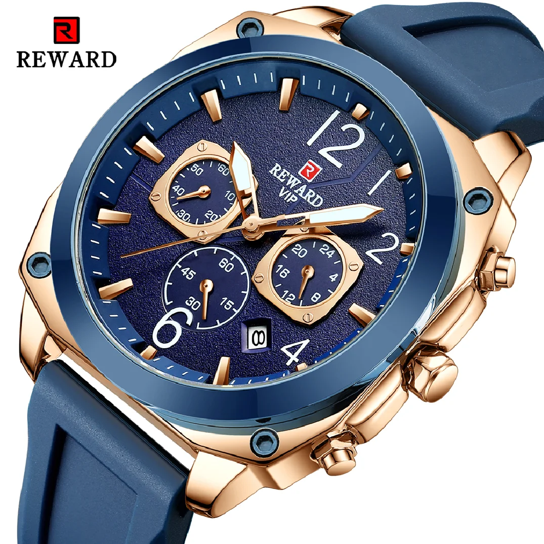 

2022 New REWARD Mens Watches Top Luxury Brand Chronograph Waterproof Military Men Quartz Sport Wristwatch+Box Relogio Masculino