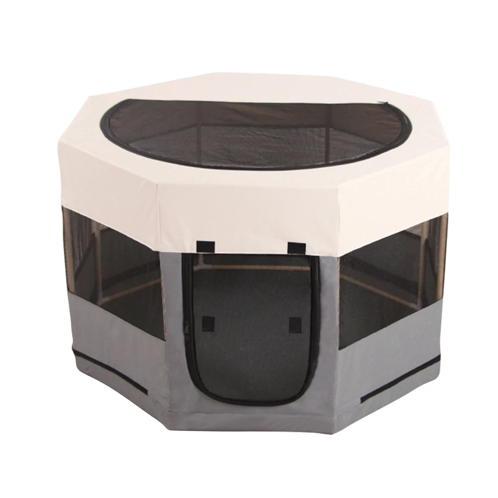 

Portable Foldable Tent Cage Yard Fence Dogs Cats Home Oxford Cloth Waterproof Zippered Large Travel Pet Playpen Outdoor