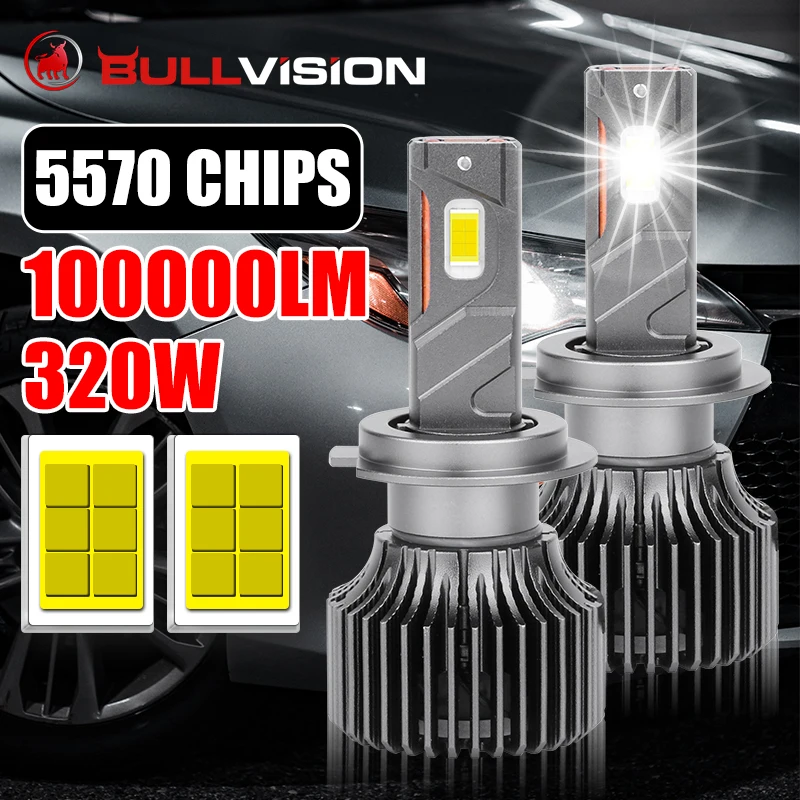 

2pcs H11 H7 Led Headlight K5C Double Copper Tube h4 h1 9005 hb3 hb4 9006 9012 hir2 Auto Fog lamp 6000k Led canbus EMC Bull vison