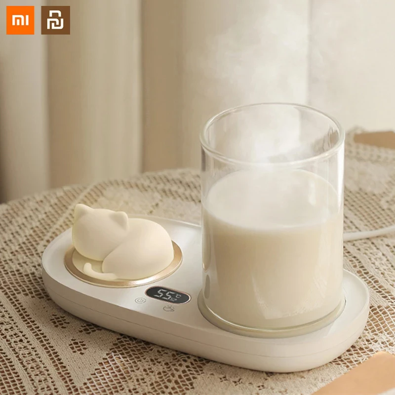 Xiaoomi-calentador de leche y café ovely Cat, esterilla con 3 engranajes de temperatura, 8 horas de apagado automático, taza calefactora, posavasos con luz nocturna