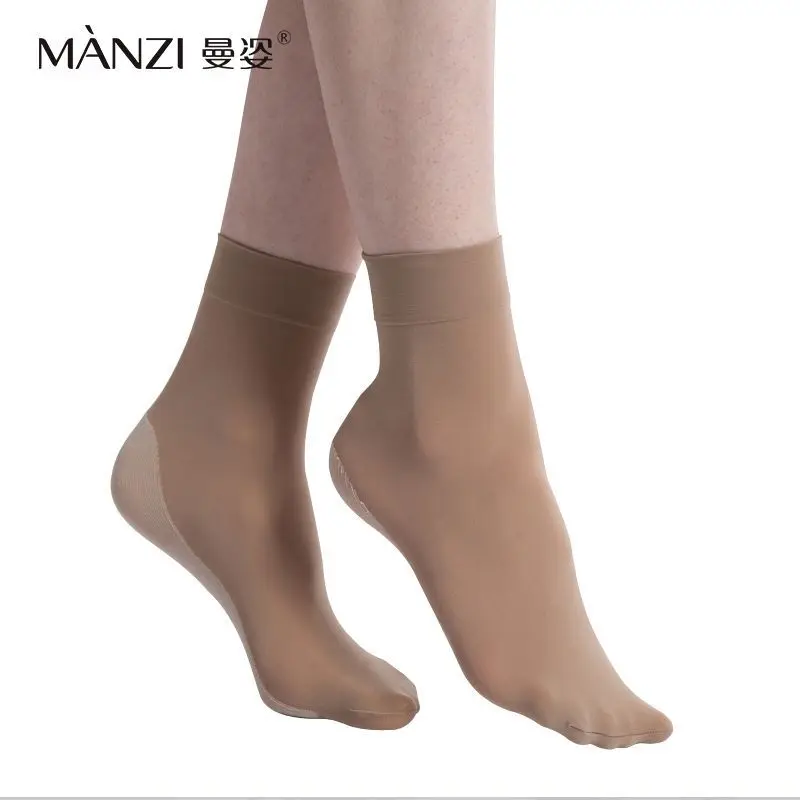 MZ42001 MANZI женские 100D бамбуковый уголь Нескользящие бархатные короткие носки дезодорирующие женские носки 6 парт/лот