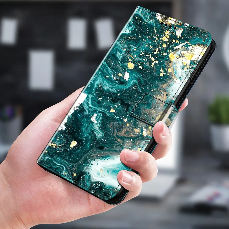 Роскошные мраморные кожаные чехлы для Xiaomi Mi 10T Note 10 Lite Mi10 Pro 10s A3 A2 откидные Чехлы