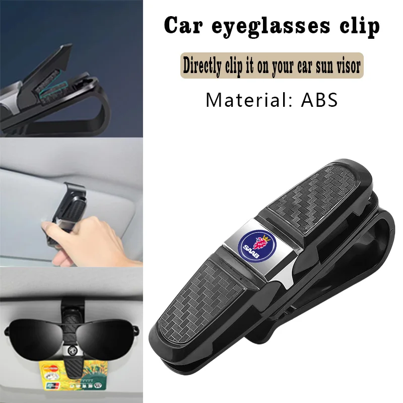 

1Pcs Car Sunglasses Glasses Clip Sun Visor for Saab 900 93 95 GT750 93X 9X Turbo Monster Phoenix Sonett 9-5 9-3 9000 Accessories