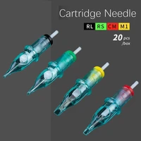 cartridge tattoo needles rl rs cm m1 disposable sterilized safety tattoo needle for cartridge machines grips 20pcs