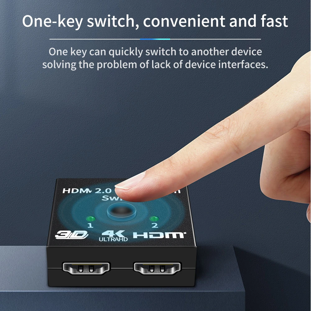 4K HDMI-совместимый переключатель с 2 портами двунаправленный 1x 2/2x1 KVM-переключатель