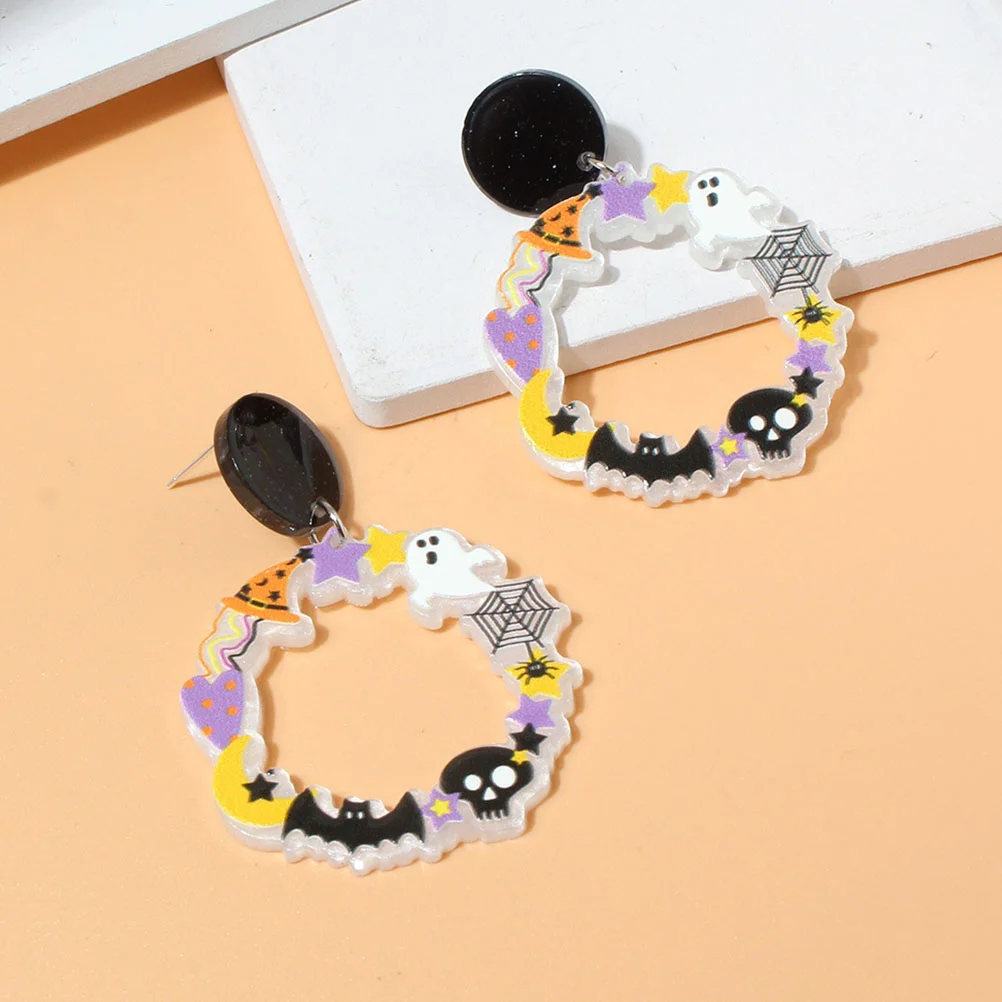 

Spider Ear Decoration Aesthetic Earrings Round Fashionable Women Dangle Teen Girls Resin Female Miss