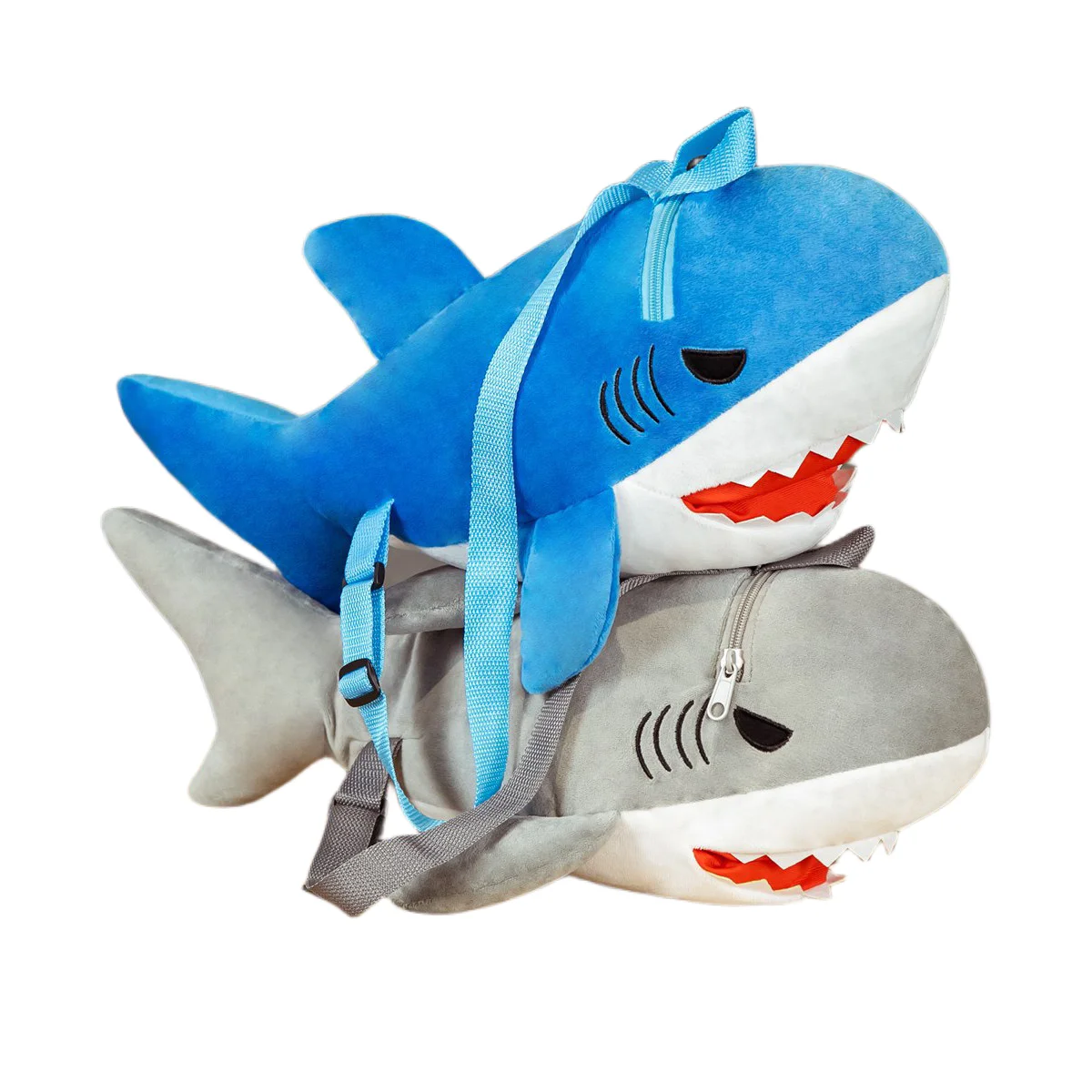 50CM Interesting Cool Shark Plush Blue Gray Backpack Kawaii Cartoon Animal School Bags Kids Boys Girl Birthday Presents