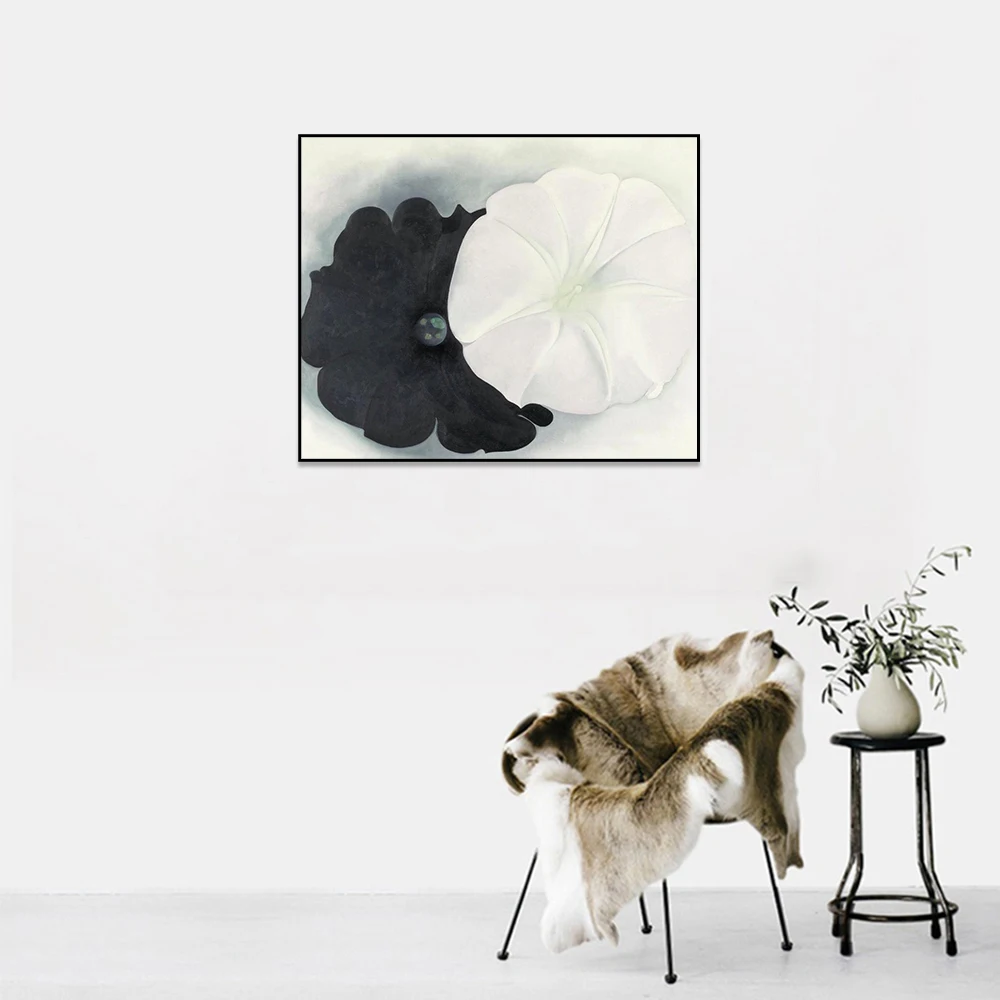 Джорджия о'keeffe черная Petunia и белая утренняя слава фотография на холсте