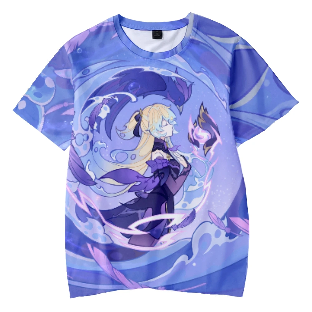 

Футболка Xinyan 3D game Genshin Impact girl для мужчин и женщин, летняя футболка с коротким рукавом для косплея