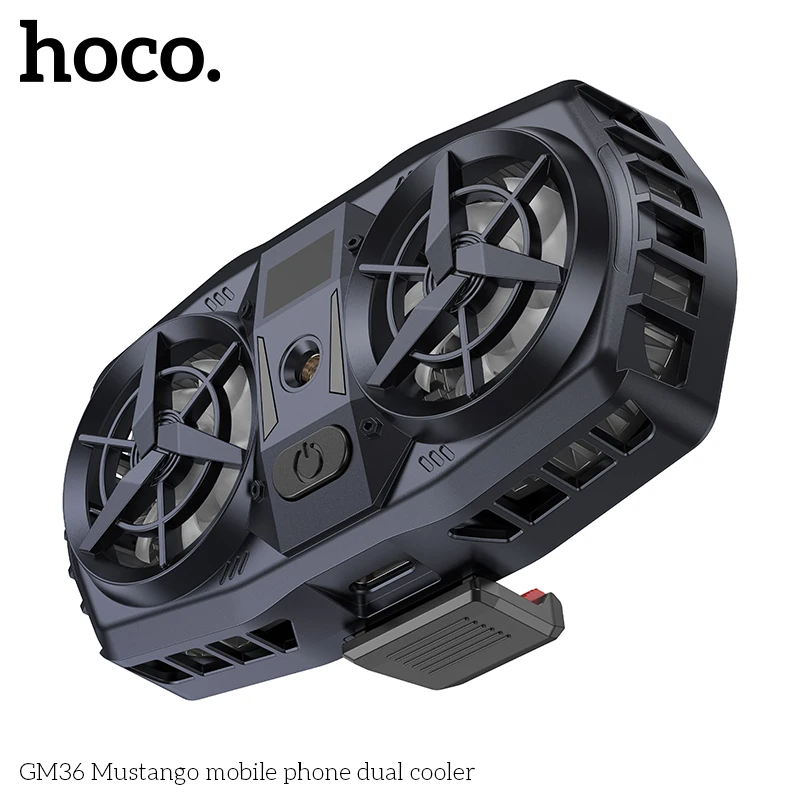 HOCO GM36 двойной вентилятор для телефона ледяное охлаждение универсальный кулер для мобильного телефона долговечный более сильный охлаждающий вентилятор цифровой дисплей (art.: 3920cc663f792) - 3920cc663f792