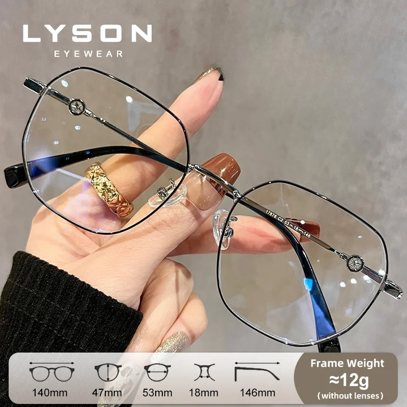 Фото LYSON классические женские оптические очки для близорукости по рецепту женские фотохромные компьютерные очки с защитой от синего света очки для чтения №2