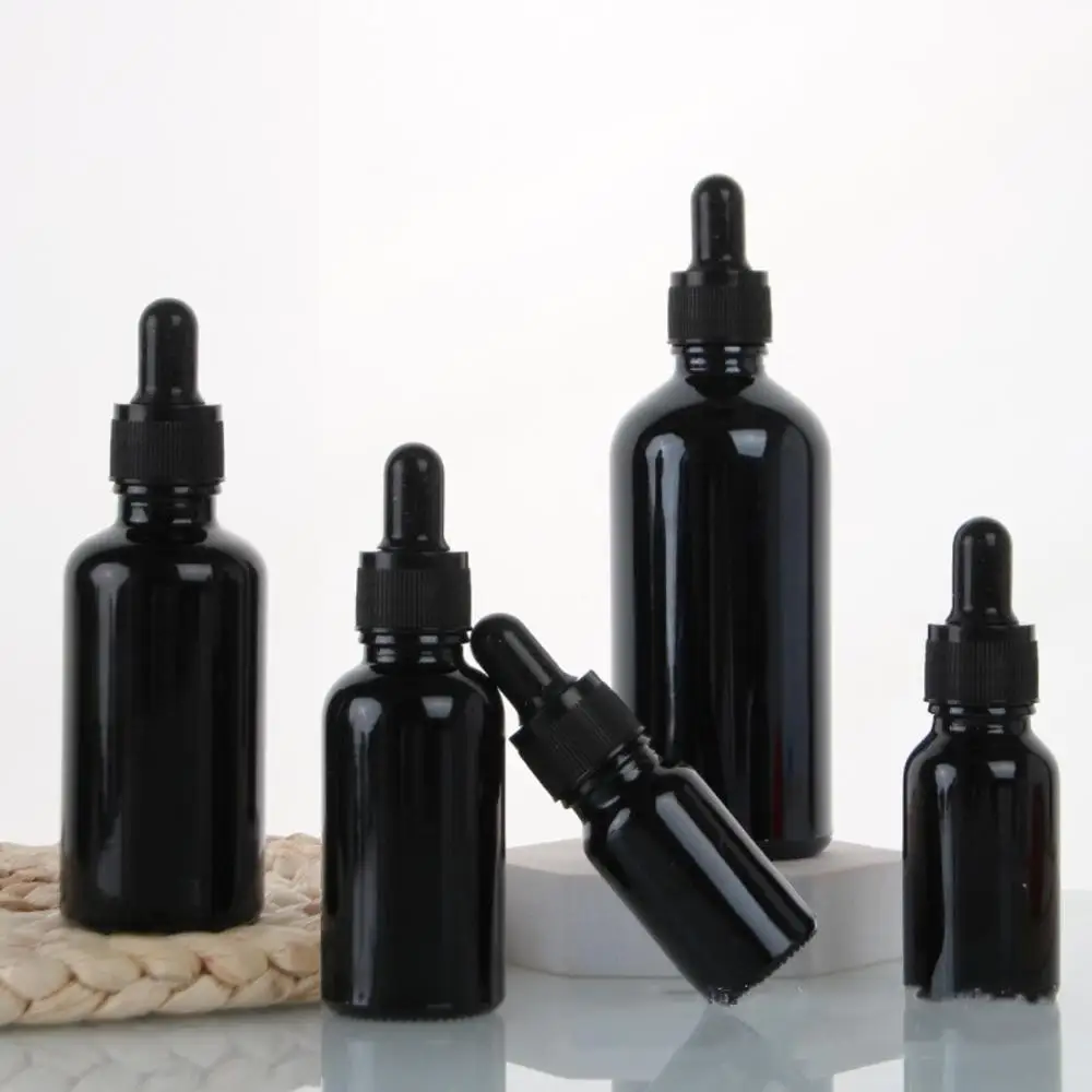 

Glass Black Dropper Bottles Essential Oil Bottles For Perfume Armatherapy Makeup Containers 5ml 10ml 15ml 20ml 30ml 50ml 100ml