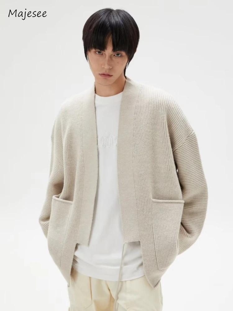 Осенний кардиган для мужчин простой универсальный модный Harajuku с длинным рукавом
