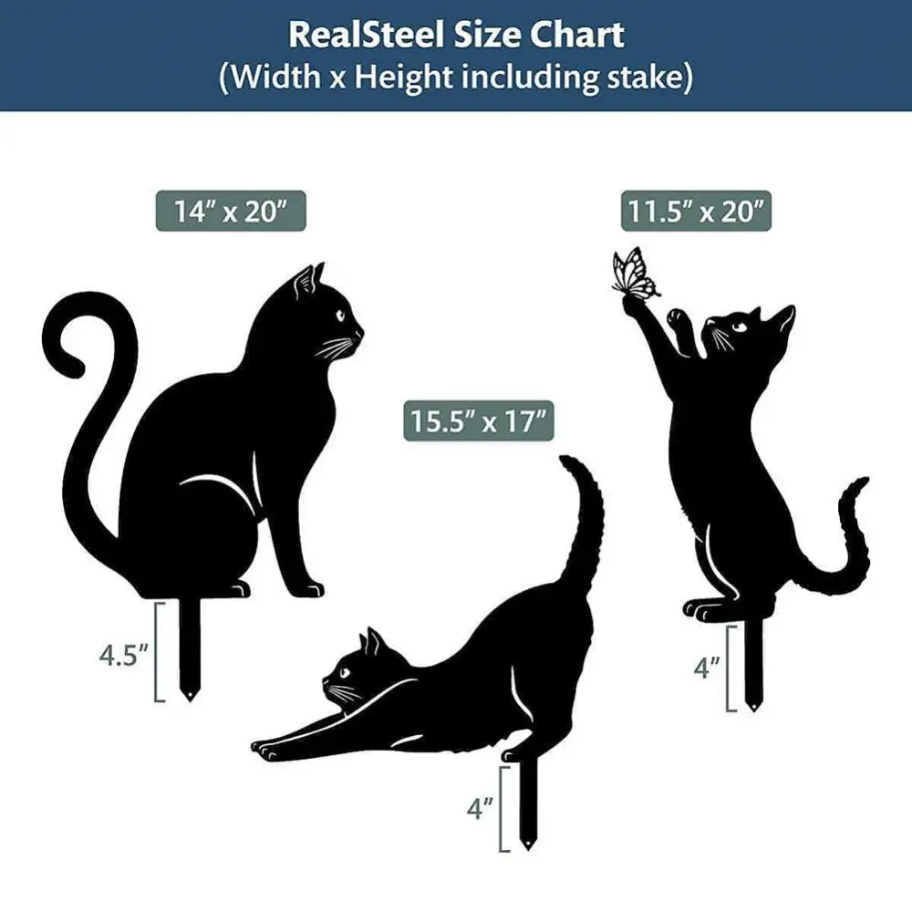 

Garden Cats Art Outdoor Stake Metal Silhouette Ground Signs Yard Garden Decor Cute Spring Decoration Figuras Decorativas Jardin