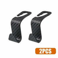 2pcs auto car portable back seat headrest hooks storage hook carbon fiber for universal car hooks abs interior accessories