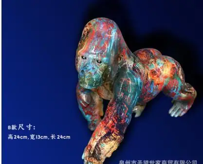 

European and American creative model decoration dazzling creative gorilla home porch crafts wine cabinet TV cabinet decorations