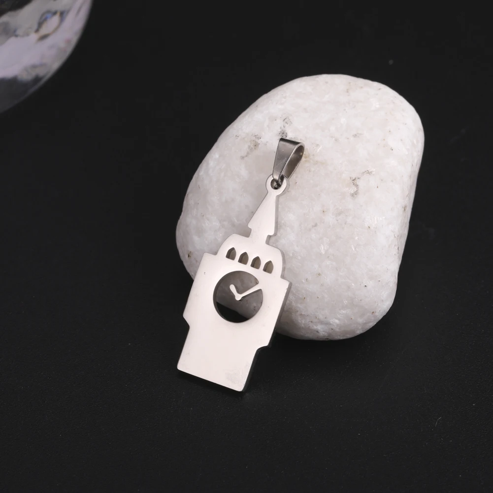 5pcs/Lot Stainless Steel Bell Tower Pendants Bulk Accessories Jewelry Charms For Women Necklace Bracelets Diy Making Wholesale