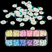 mixed daisy cherry blossoms polymer clay slices slime resin mold decoration cute yellow pink small flowers diy crystal crafts