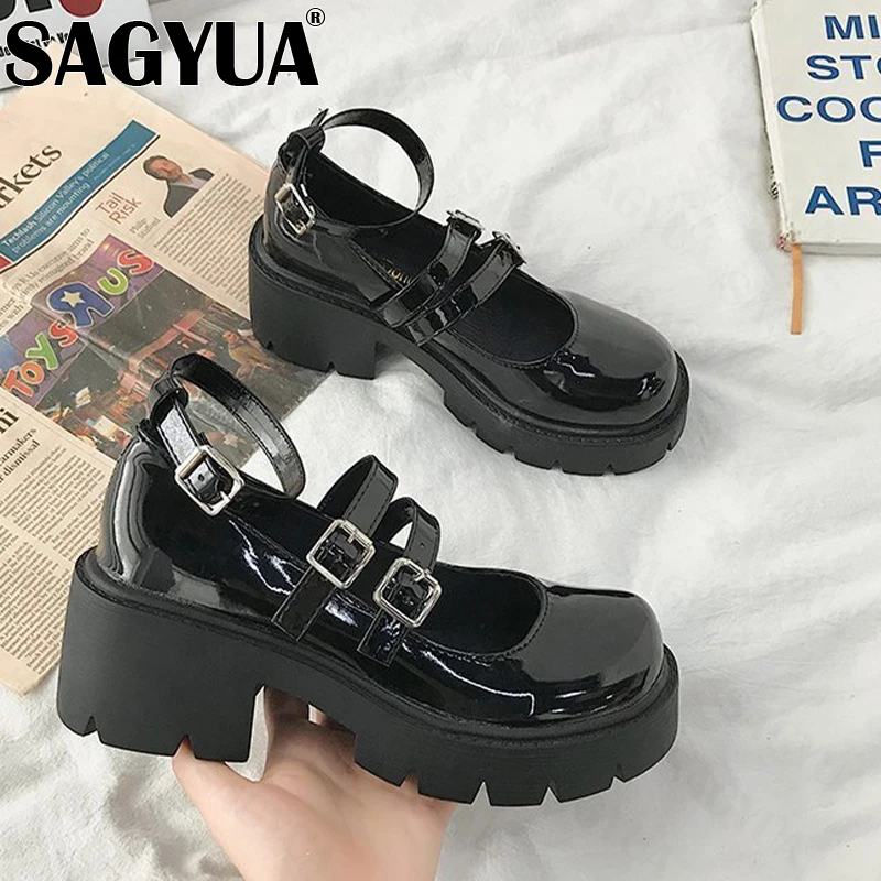 

Босоножки женские на массивной платформе, туфли-лодочки в стиле ретро, Классическая удобная обувь, туфли мэри джейн, Лолита, лето 2022