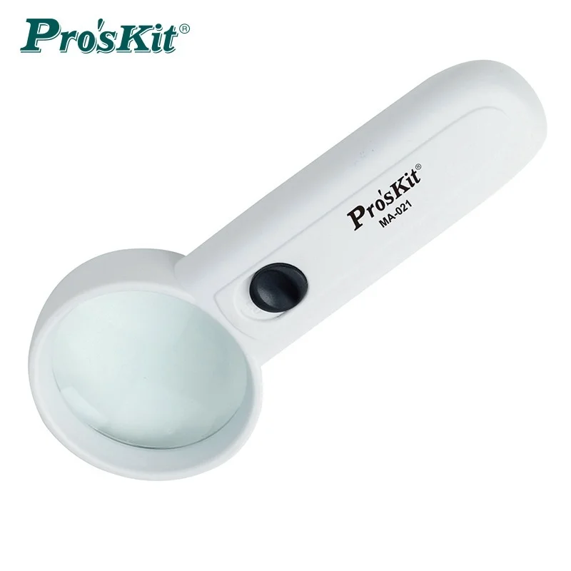 

Proskit 3.5X handheld magnifying glass MA-021 with LED light 3.5 times magnifying glass to read PCB inspection