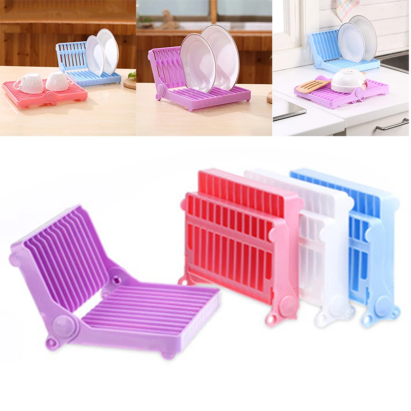 

Organizer Versatile Space-saving Convenient Bowl Plate Drainer Kitchen Shelf Tableware Innovative Design Foldable Kitchen Tool