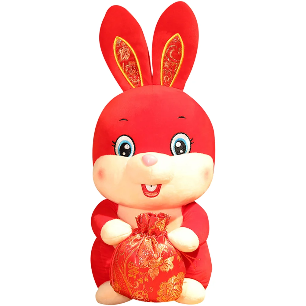 

Rabbityear Stuffedplush Mascot The Bunny Zodiac New Toyschinese Desktop Red Gifts Ornaments Animal Animals2023 Decor Adorable