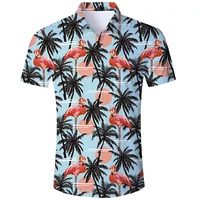 for men casual button down beach holiday summer loose short sleeve shirt 5xl fashion mens hawaiian shirt flower 3d print shirt