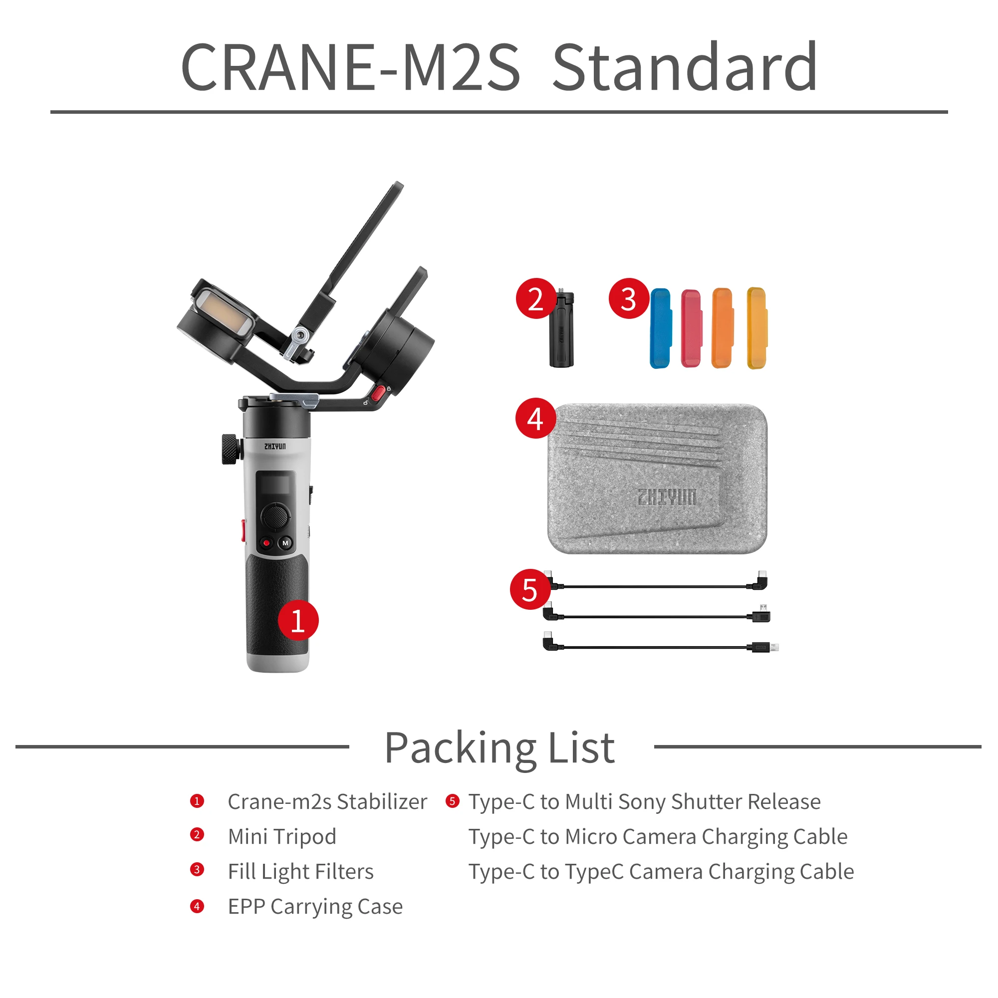 ZHIYUN Official CRANE M2S 3-Axis Mirrorless Cameras Gimbal Handheld Stabilizer for Sony Canon Action Compact Camera iPhone 14 images - 6