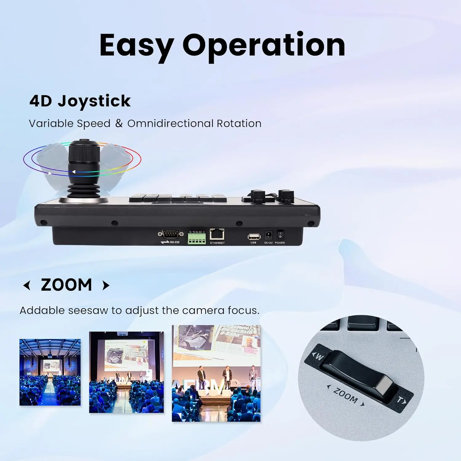 Фото Контроллер PTZ-камеры TEVO KB200PRO 4D POE с USB-джойстиком для IP-камер NDI №5