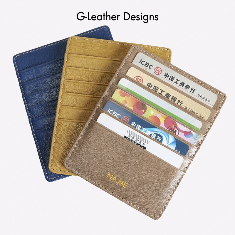 Ultra-thin Style Genuine Sheep Leather Card Holder Fashion Mini Short Men Women Wallet 12 Bits Credit Card Case Purse