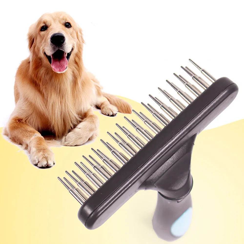 

Long With Cats Short Comb Rake Undercoat Pet Hair Rake Brushes Row Deshedding Shedding Dematting Dogs For Pins Double Dog Brush