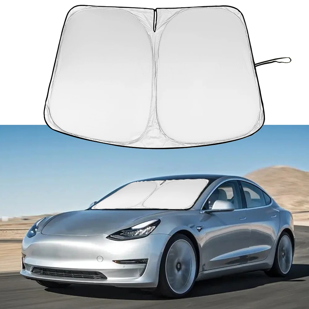 

Car Windhield Sun Shade Covers Visors Auto Front Winow Parasol Coche For Tesla Model 3 Model Sunshade Accessories