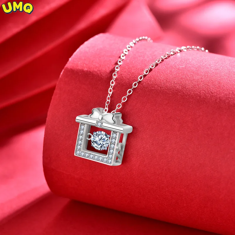 

Bowknot Gift Necklace Female 925 Sterling Silver Korean Ins Fashion Mossan Diamond Clavicle Pendant Jewelry Lettering