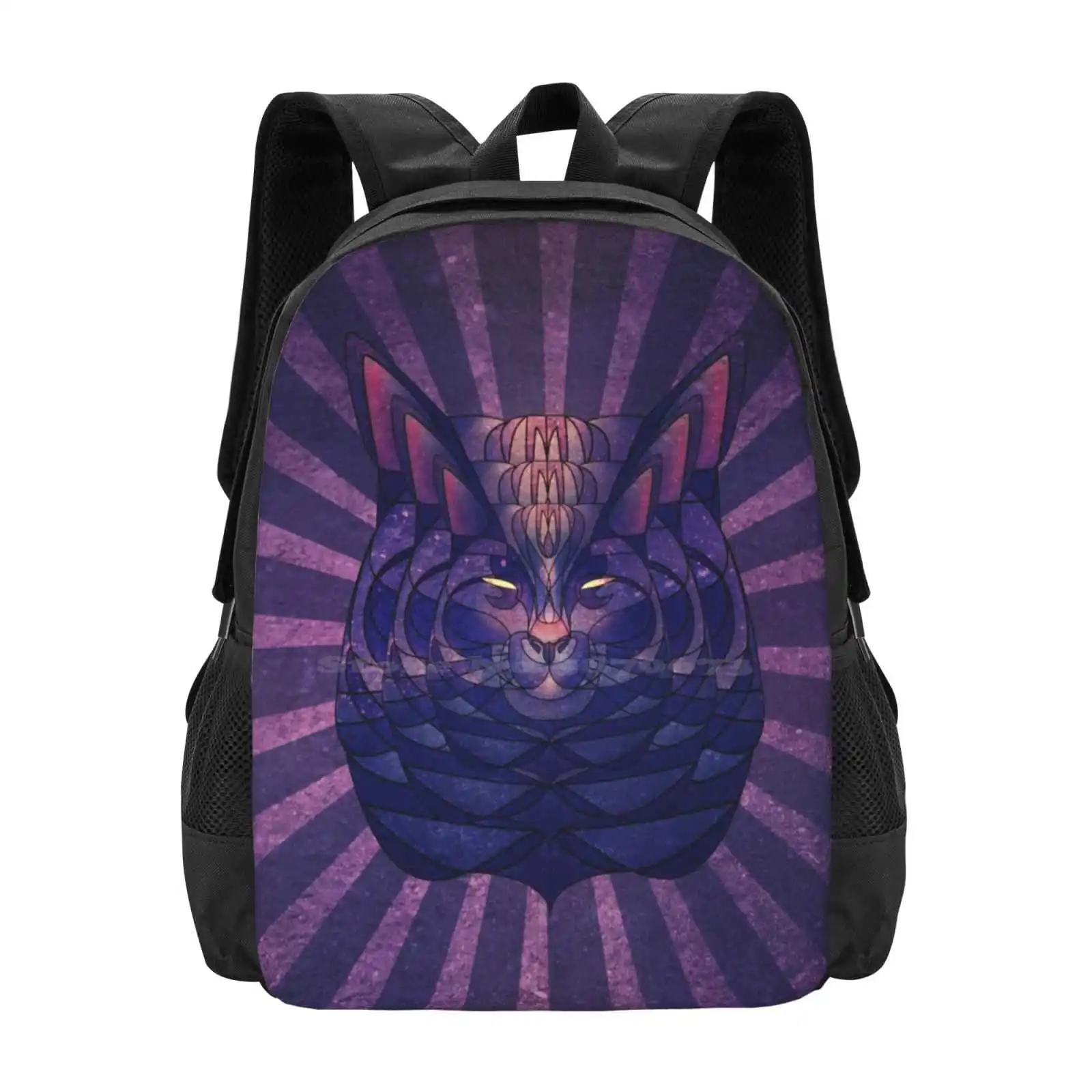 

The Cosmic Bear Large Capacity School Backpack Laptop Bags Cosmic Bear Cute Cats Kitteh Space Epic Weird Trippy Buddha
