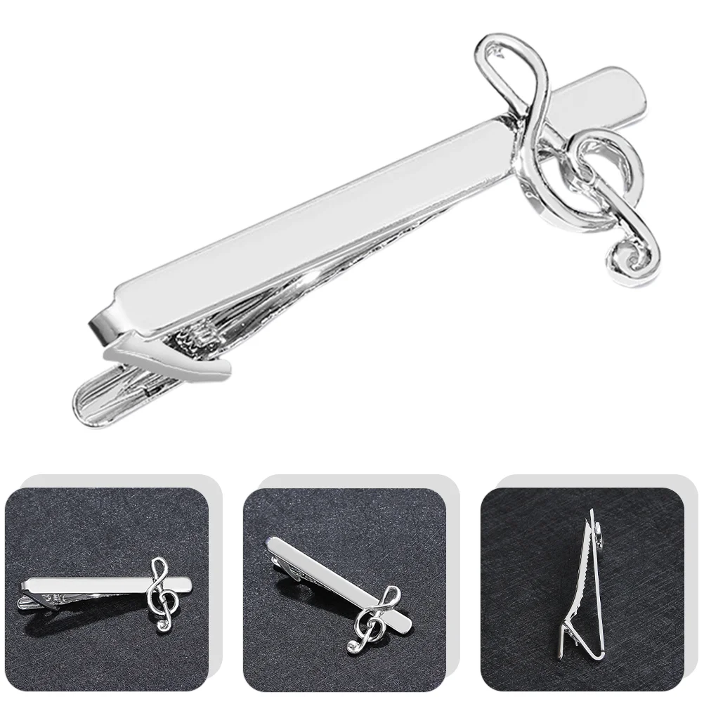 

2pcs Tie Clips for Men Musical Note Tie Bars Metal Tie Clasp Tie Clips