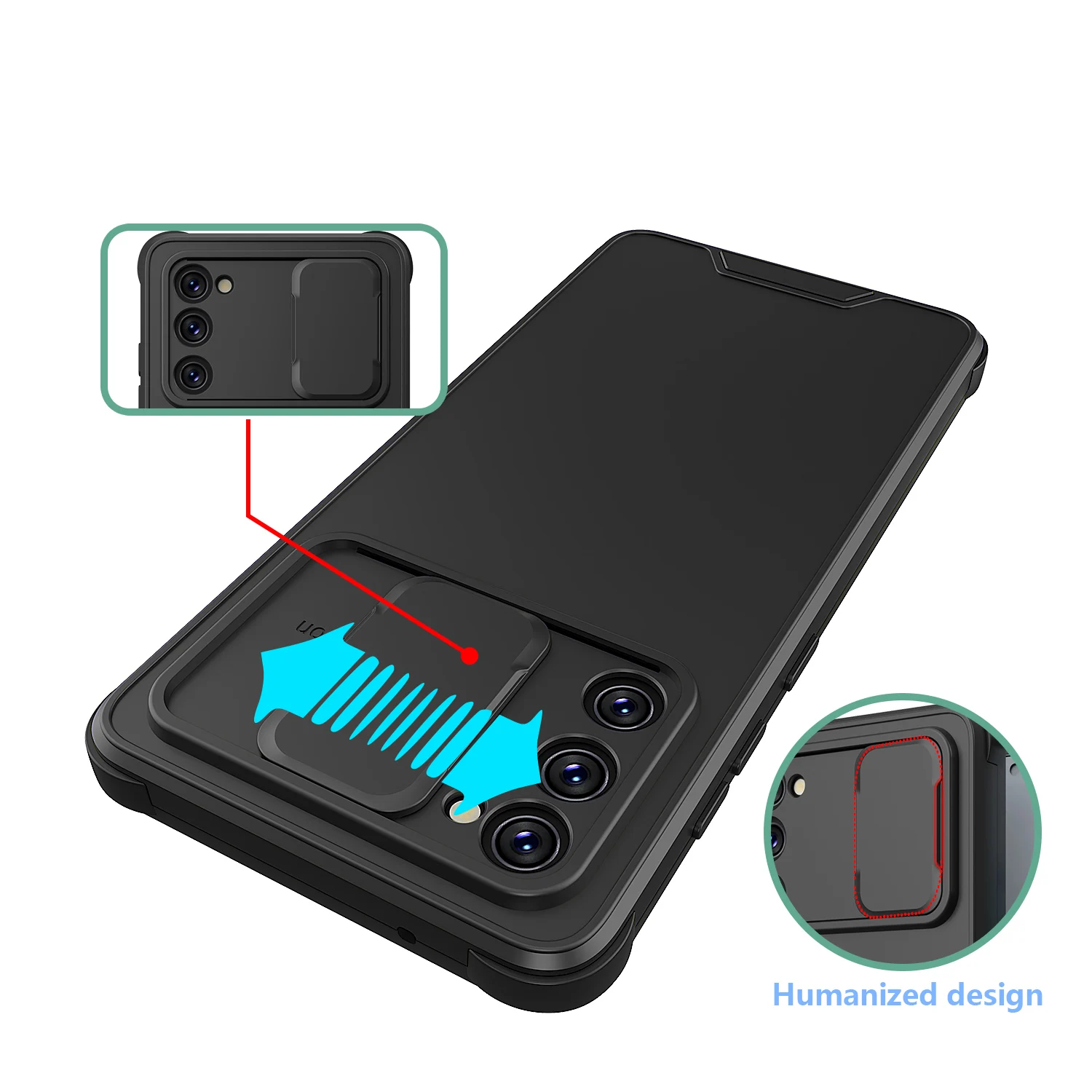 Cover For Galaxy A12 A20S A51 A71 A32 A52 A52S A72 5G Slide Lens Protection Phone Case For Samsung M02S M12 M51 S20 FE