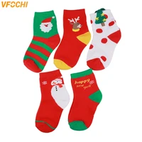 vfochi baby boy girl socks 5 pairs children christmas socks 1 to 12 yrs kids socks cotton girls cute breathable boys socks