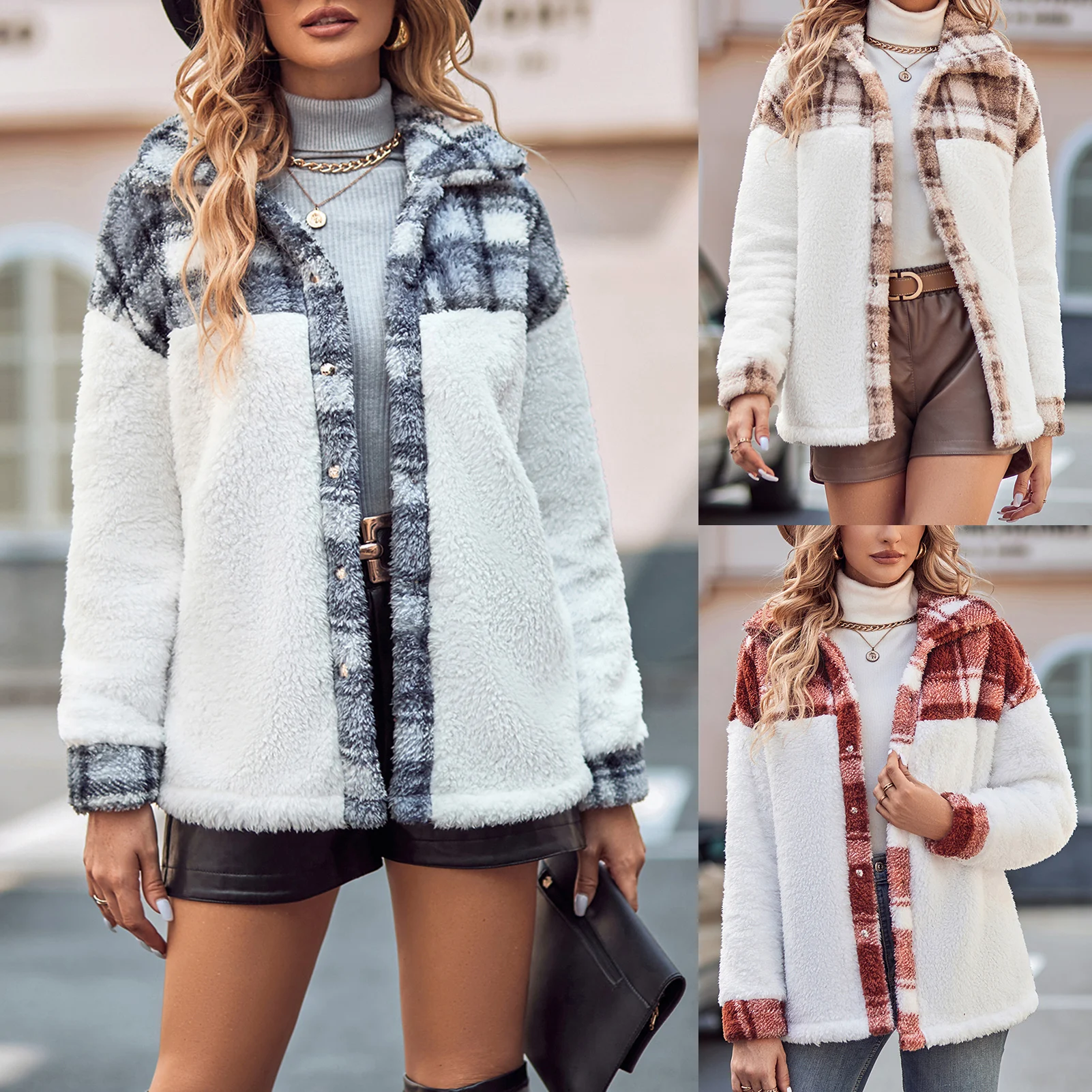 

Женские флисовые куртки свободного кроя, Повседневная простая Женская куртка в стиле пэчворк в стиле Харадзюку, верхняя одежда, Корейская уличная одежда, повседневный наряд