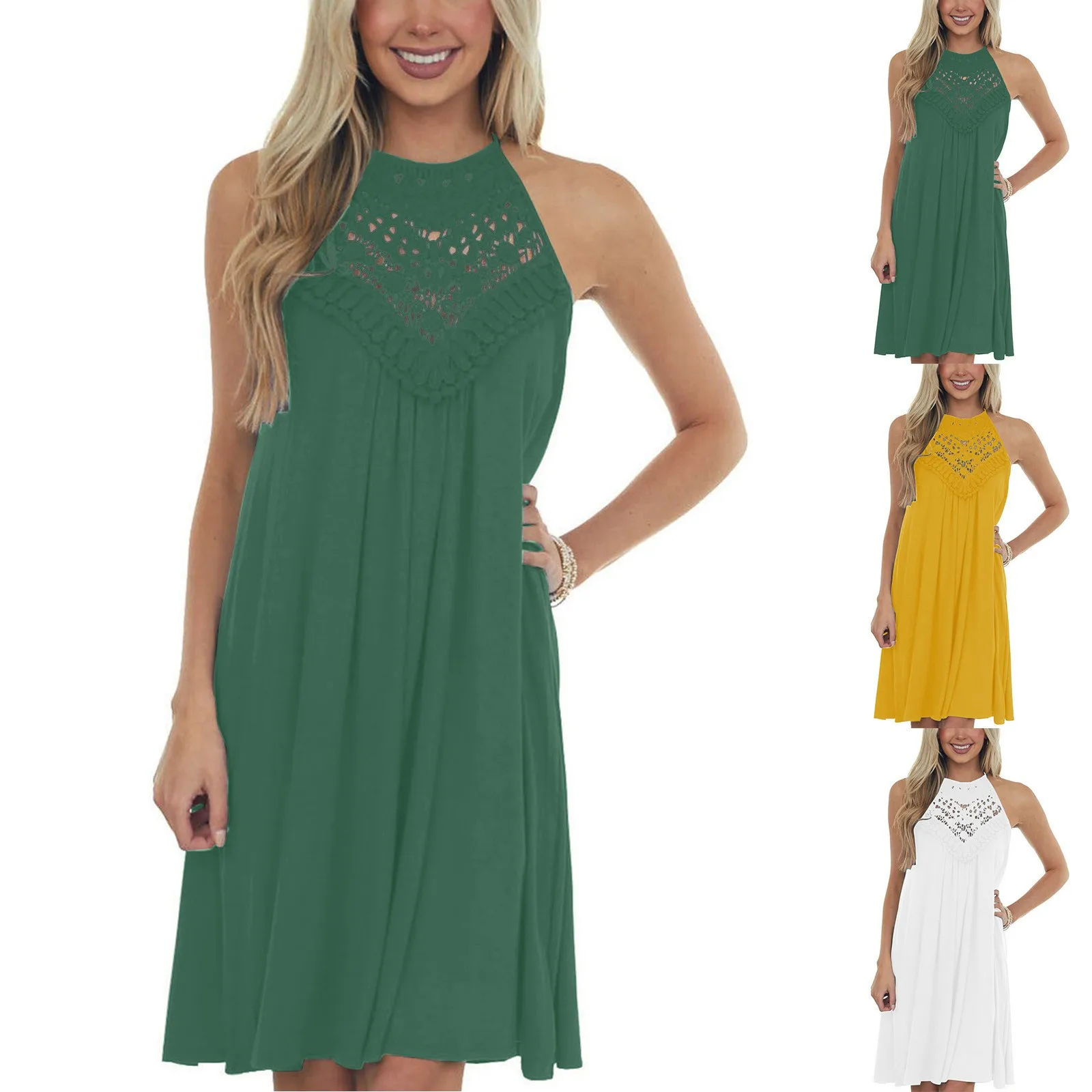 

Женское однотонное модное платье без рукавов, кружевное модное сексуальное платье на бретельках для женщин, платье с V-образным вырезом